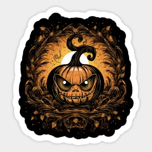 Halloween Pumpkin, Spooky Pumpkin Face Sticker